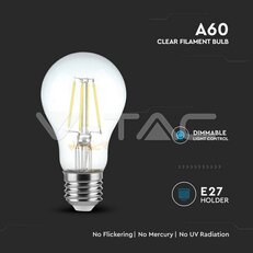 LED Bulb 8W Filament E27 A60 Dimmable Clear Cover 3000K VT-2288D-N, SKU212815