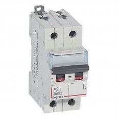 DX3 JISTIČ, 2 PÓLOVÝ, CHAR. C,50A 10000A/16KA LEGRAND 409207