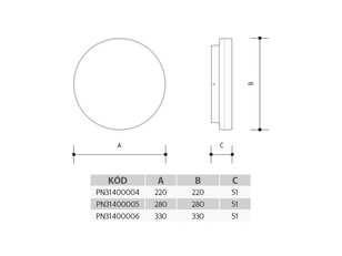 Přisazené LED svítidlo s přepínačem výkonu / teploty světla EVA 280 23,5W IP54