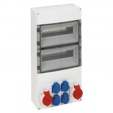 Zásuvková kombinace AKi 28-3S šedá IP44 IK08 300x600x142mm SPELSBERG 73923101