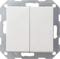 Tlačítkový spínač přepínač 2x rovný System 55 čistě bílá GIRA 2861201