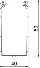 OBO HFVDK 8040 lgr Propojovací kanál LK4H bezhalogenový 80x40x2000 světle šedá