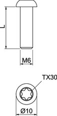 OBO 7380T M6x20 A2 Šroub s plochou hlavou vnitřní Torx M6x20mm Nerez ocel A2