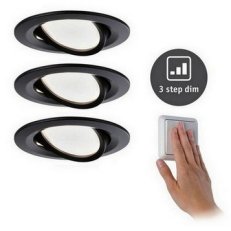RL Set Nova Coin 3StepDim rd swiv LED 3x