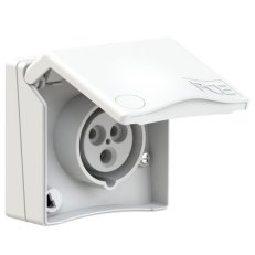 zásuvka vestavná designová, 3P, 16A/230V, 6h, IP44, bílá PCE PC-843-6v