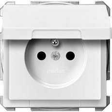 Schneider MTN2610-4019 Zásuvka 250V/16A se zemnícím kolíkem,víčko,S-Design,polar