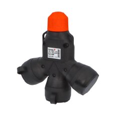 Adaptér trojnásobný 188F IP54/250V/16A, 3P, černý, robustní FAMATEL 188F