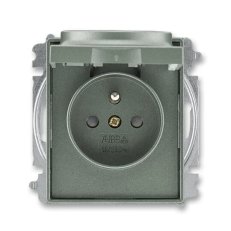 ABB TIME Zásuvka chráněná s clonkami a víčkem antracitová 5519E-A02397 34