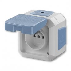 ABB Variant+ Zásuvka jednonás.s ochran.kolíkem,sVíčkem,pro průběž.montáž,IP54