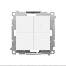 Spínač 4 násobný, elektronický (přístroj s krytem) bílá matná   TEW4.01/111