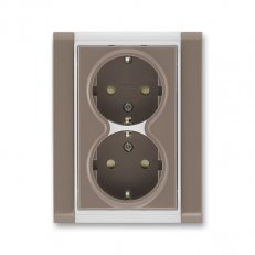 ABB 5512F-C03459 26 Zásuvka 2násobná s ochrannými kontakty(podle DIN),s clonkami