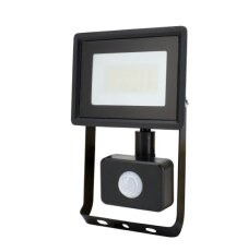 LED reflektor KASTEL LED 2 20W 4000K IP65 černá s čidlem pohybu BEMKO 107353