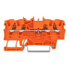 4vodičová průchozí svorka, s ovládacím tlačítkem, 1,5 mm2, Oranžová