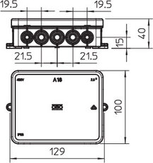 OBO A 18 HF RO Odbočné krabice bez svorkovnice 125x100x38 červená Polyetylén PE