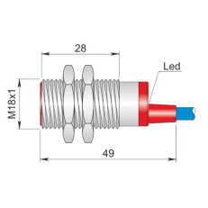 Válcový indukční senzor Atex plyn/prach AECO SI18-N5 LC10 AGD1