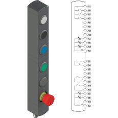 Ovládací jednotka BN 6 prvků (konfigurace A20) IP65 PIZZATO BNAC6ZA20
