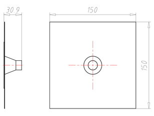 Těsnící manžeta ALU-Butyl 150x150x30mm pro vedení d15-22mm KAISER 9079-48