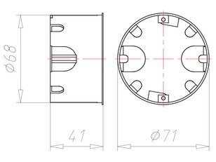 Krabice pro tenké bednění bezhalogen hl. 41mm, do dutých stěn KAISER 9068-74