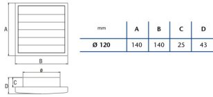 Venkovní mřížka Spádová mřížka B-12 CATA 01920300