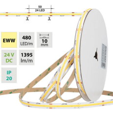 LED pásek COB EWW, 480LED/m, 15W/m, DC 2