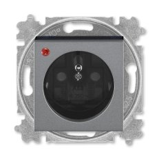 Zásuvka s přepěťovou ochranou 5599H-A02357 69 ocelová/kouř. černá Levit ABB