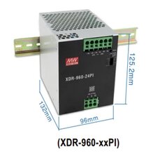 Napájecí zdroj na DIN 960W 24V MEAN WELL XDR-960-24PI