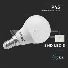 LED Bulb 4,5W E14 P45 3000K 3pcs/pack VT-2156, V-TAC SKU217357