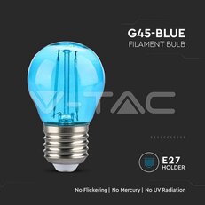 LED Bulb 2W Filament E27 G45 Blue VT-2132, V-TAC SKU217412