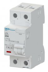 LFN-25-2-030A Proudový chránič 25A, AC 230V, 30mA, 2pól, 10kA, typ A OEZ:42442