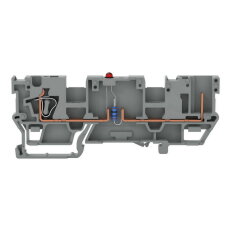 Základní svorka pro moduly, 1 vodič/1 kontakt, červená LED dioda, šedá