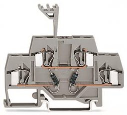 Svorka pro moduly dvoupatrová 2 diody 1N4007 šedá 4mm2 Wago 281-635/281-490