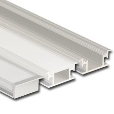 Nášlapný hliníkový profil BR, 27x11 mm, mléčný difuzor, komplet, 2 m