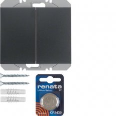 KNX RF tlačítko 2-násobné bateriové ploché quicklink K.1 antracit mat 85656275