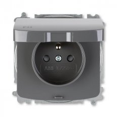 ABB TANGO Zásuvka s clonkami IP44 bezšroubová kouřová šedá 5519A-A02997 S2