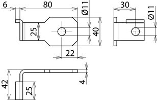 Připojovací třmen IF 1 úhlový Průměr otvoru d1 11 mm DEHN 923311
