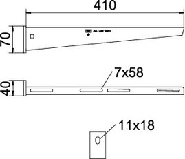 Nástěnný výložník OBO AW 15 41 A4 B410mm Nerez