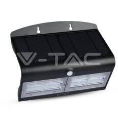 7W LED Solar Wall Light Natural White Black Body, Sensor VT-767-7 V-TAC SKU8279