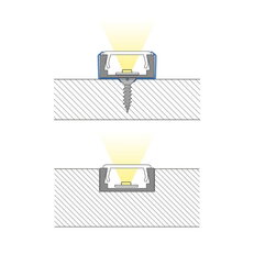 Přisazený hliníkový profil černý PG2 16x8mm černý difuz 2m MCLED ML-761.023.74.2