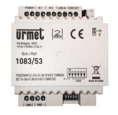 Urmet 1083/53 Interface pro 2 vstupy a 2 stoupačky, 4 DIN moduly