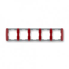 ELEMENT Pětirámeček vodorovný karmínová/led. šedá ABB 3901E-A00150 24