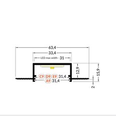 AL profil FKU78-04 pro LED, bez plexi, 2m, surový FK TECHNICS 4739568