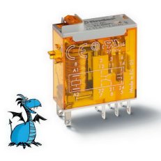 Miniaturní průmyslové relé, DIN, 2P/8A, 12V AC, MA_LED FINDER 46.52.8.012.0054