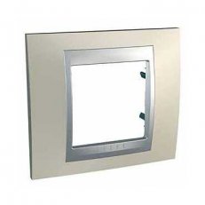 Unica Top rámeček jednonásobný Opal Titanium/Aluminium SCHNEIDER MGU66.002.095