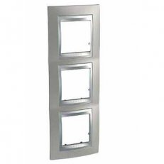 Unica Top rámeček trojnásobný vertikální Nikl/Aluminium SCHNEIDER MGU66.006V.039