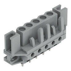 Pružinová svorkovnice THT rovná 5 mm šedá 5pól. WAGO 232-135/047-000