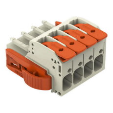 Pružinová svorka Páčka CAGE CLAMP sv.šedá 10mm2 4pól. WAGO 831-1104/038-000