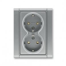 ABB 5512F-C03459 36 Zásuvka 2násobná s ochrannými kontakty(podle DIN),s clonkami