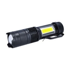 LED nabíjecí kapesní svítilna se zoomem 100lm + 70lm Li-Ion USB černá WN49