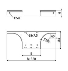 T-kus LIGHT žlabu LINEAR+  TLL-1B (R100) 100/60 ''SZ'' ARKYS ARB-14330603
