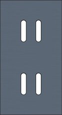 2násobný čelní panel, svislý, NIKO Rocker alu BLUE GREY BRUSHED 226-56852
